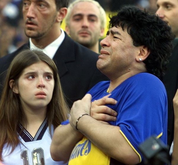 Diego Maradona ao lado da filha por CARLOS BARRIA/Arquivo A Gazeta