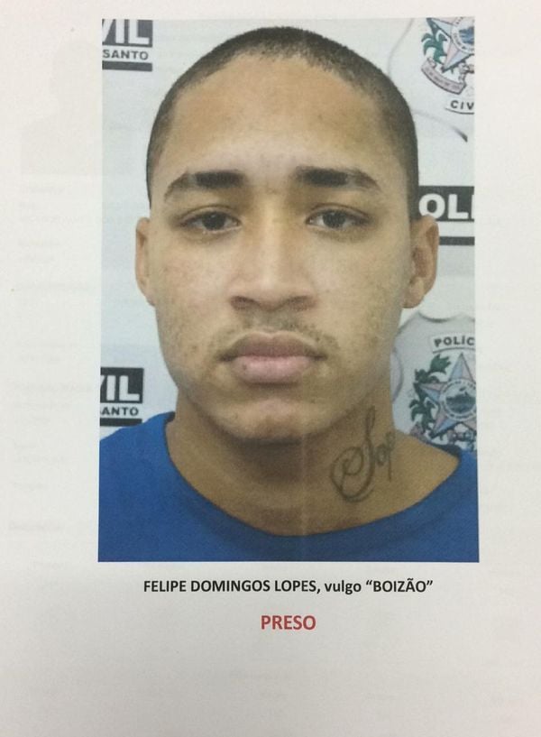  Felipe Domingos Lopes, vulgo "Boizão". Está preso e é um dos autores da chacina na ilha, segundo a polícia por Divulgação/Polícia Civil