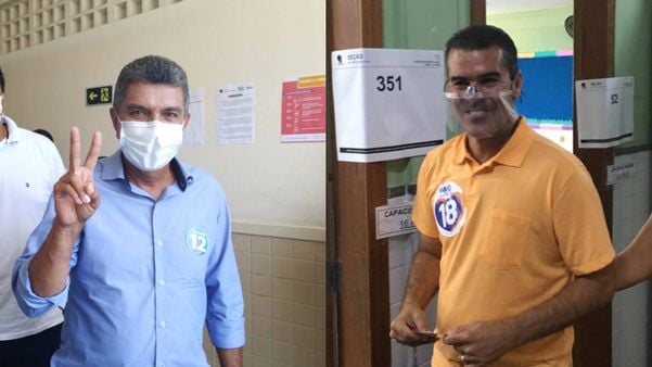 Candidatos a prefeito da Serra, Sergio Vidigal (PDT) e Fábio Duarte (Rede) votaram na manhã deste domingo (29)