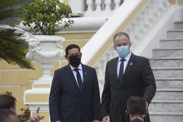 O governador Renato Casagrande recebe o vice-presidente Hamilton  Mourão no Palácio Anchieta - 02/12/2020 por Vitor Jubini