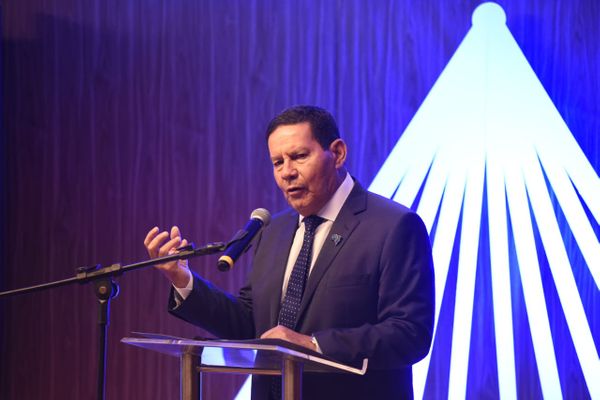 O vice-presidente do Brasil, Hamilton Mourão, participou do evento Vitória Summit, promovido pela Rede Gazeta