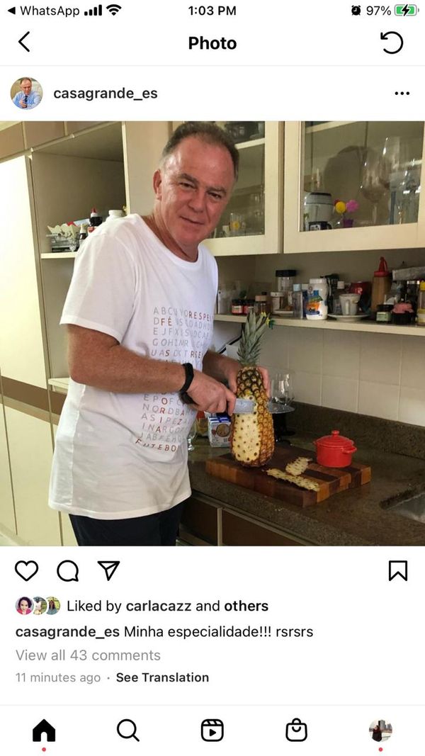 Post de Renato Casagrande, descascando um abacaxi