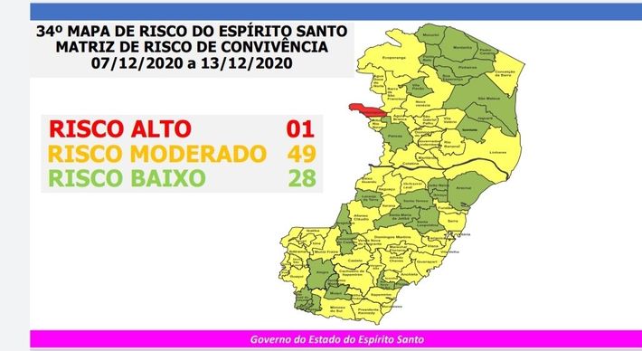 Além do aumento de cidades em amarelo no mapa, o Estado volta a ter, depois de quase três meses, um município em vermelho