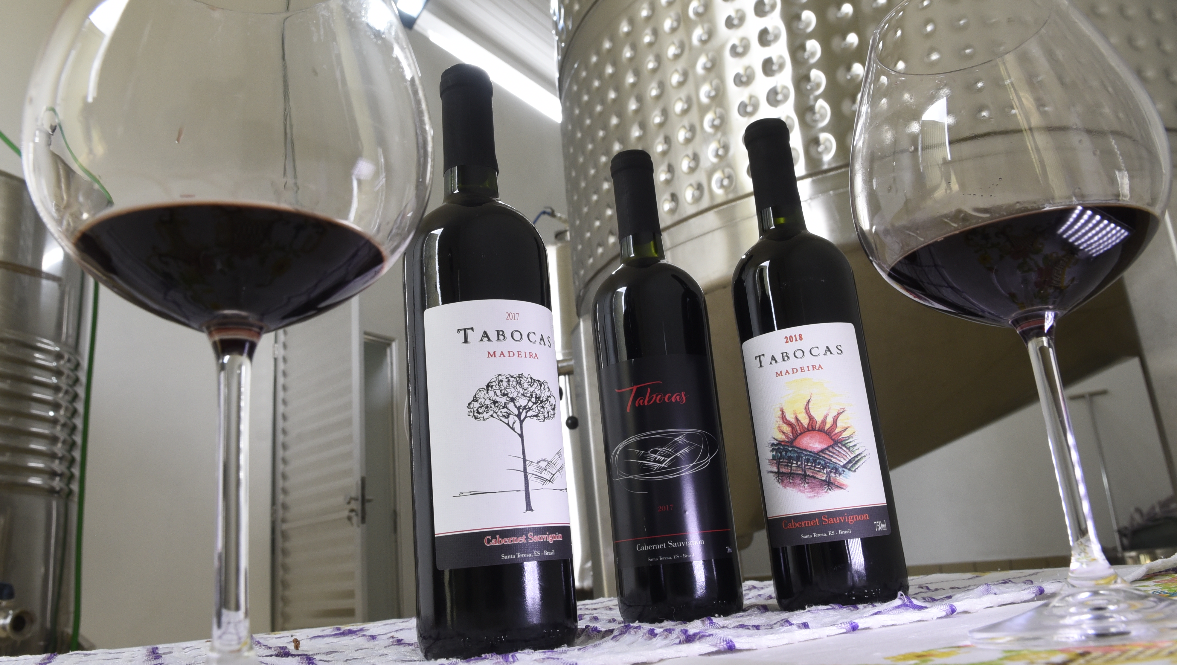 Vinícola Taoca. Produção de vinho em Santa Teresa. Primeira vinícola a elaborar vinho fino, o Tabocas