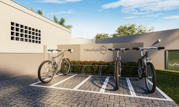 Entre os diferenciais do Vista de Pitanga está o Morar Bike, onde os moradores podem utilizar as bicicletas oferecidas pelo próprio condomínio para que façam seus deslocamentos. Esta imagem é ilustrativa e provisória, sujeita a alterações