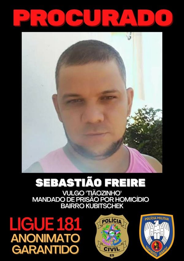 Polícia divulgou lista com os cinco criminosos mais procurados de Guarapari por Divulgação /Sesp