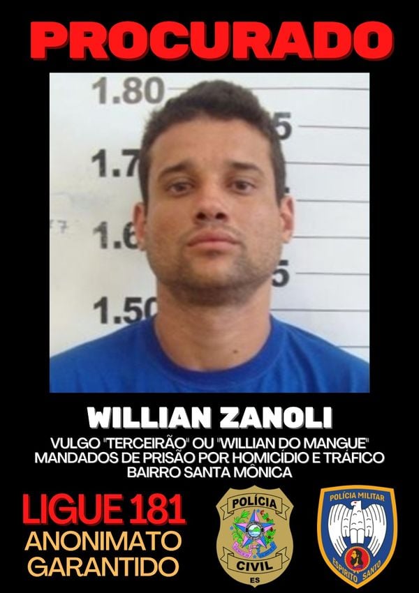 Polícia divulgou lista com os cinco criminosos mais procurados de Guarapari por Divulgação /Sesp