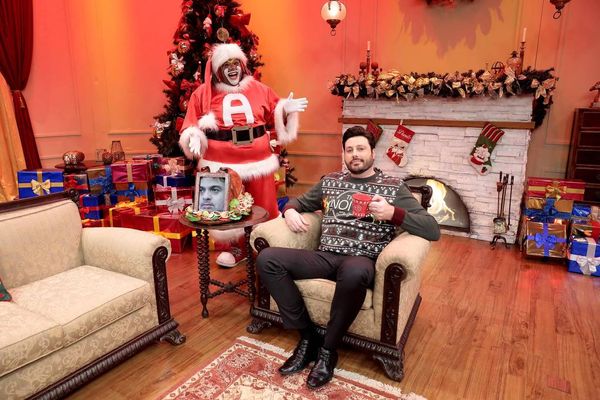 Danilo Gentili na gravação do The Noite especial de Natal, no SBT