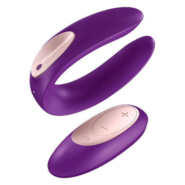 Satisfyer Double Plus Remote (vibrador para casal, com controle remoto). Com 10 modos de vibração, 7 velocidades e 3 ritmos. Preço: R$ 791,89. Ou em até 3x de R$ 263,96.  por Butique Bella/Divulgação