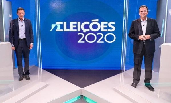 Prefeito do Rio Marcelo Crivella e o então candidato a prefeito Eduardo Paes