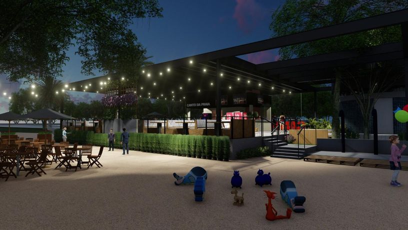 Projeto em 3D do novo beach bar Canto da Praia, que será inaugurado no quiosque 14 da Praia de Camburi, em Vitória