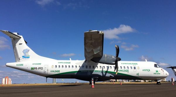 Avião ATR-72-600 da Imetame, que faz o transporte de funcionários da empresa para outros Estados