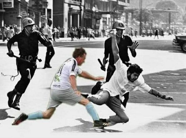 Montagem de Léo Índio publicada em suas redes sociais