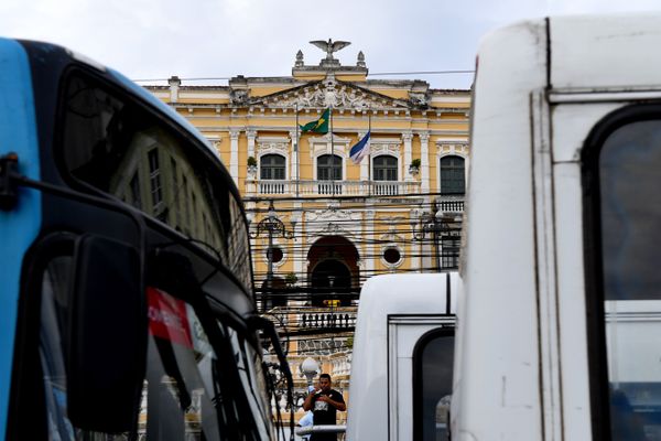 Protesto dos cobradores do Transcol, saindo da Praça de Jucutuquara e seguindo até o Palácio Anchieta, em Vitória