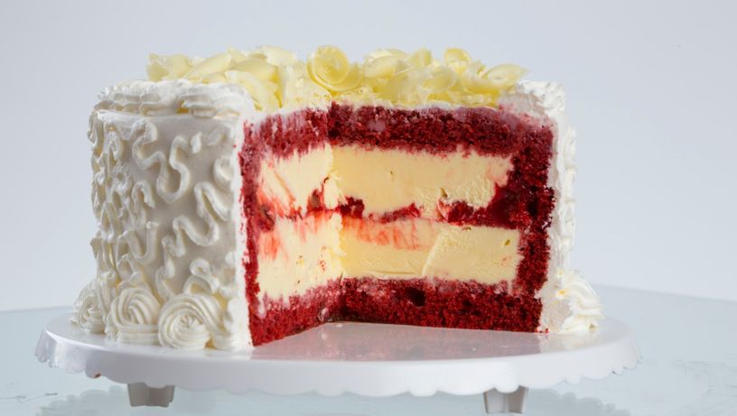 Bolo de sorvete Red Velvet da rede de sorveterias Fioretto