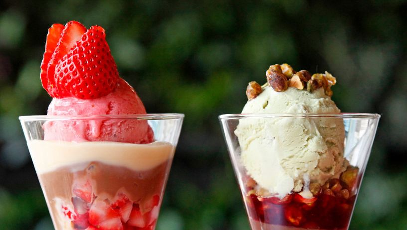 Taças Fragola e Pistache da Chocolateria Brasil, em Vitória