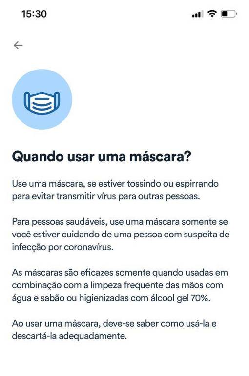 Aplicativo oficial do SUS diz que pessoas saudáveis não precisam usar máscaras