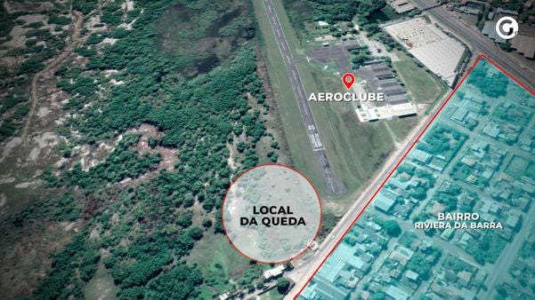 Lozalizador - Local da queda de um helicóptero em Riviera da Barra, Vila Velha