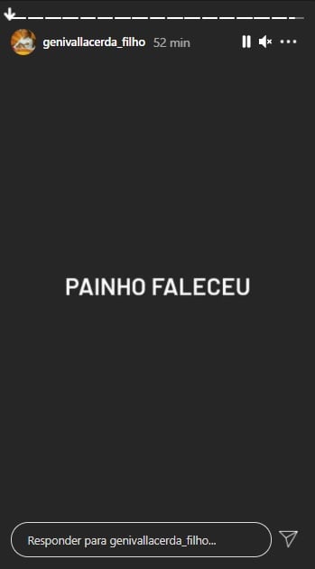 Filho de Genival Lacerda informa sobre morte do pai pelo Instagram