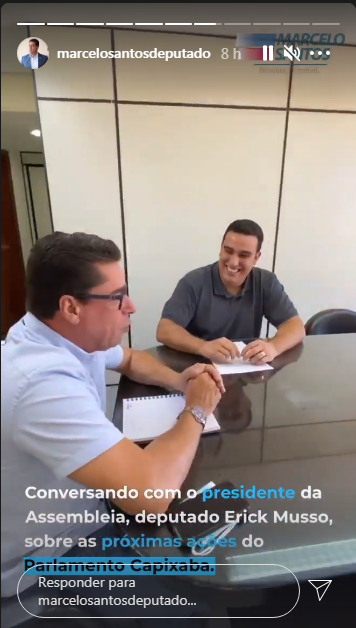 Story de Marcelo Santos com Erick Musso (13/01/2021)