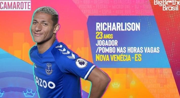 O jogador teve o nome vinculado ao programa nas redes sociais e brincou com o perfil brasileiro oficial do Everton, que o escalou para o reality show global