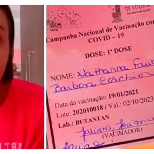 Nathana Ceschim publicou vídeo afirmando que a vacina contra a Covid-19 seria equivalente à água; demissão foi confirmada por ela nesta segunda-feira (25)