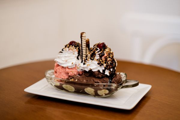 Banana Split da sorveteria Coelhinho do Shopping Vitória