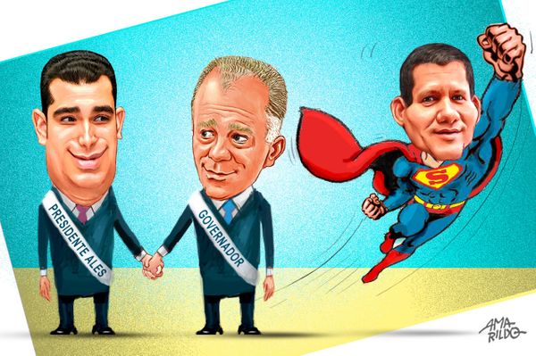 Da esquerda para a direita: Erick Musso, Renato Casagrande e um turbinado Dary Pagung