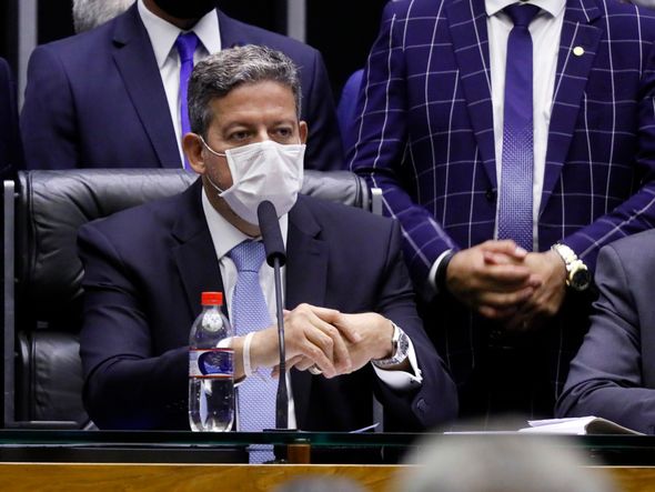 Arthur Lira discursa após vencer eleição na Câmara por Michel Jesus/Câmara dos Deputados