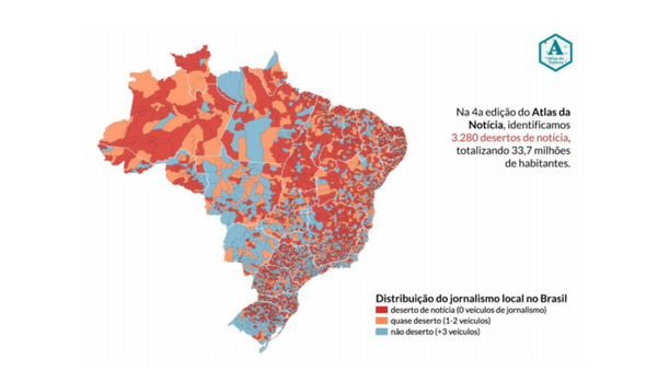Mapa jornalismo no Brasil