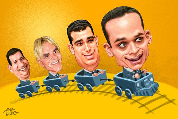No mesmo trilho e com vagões bem encarrilados: Lorenzo Pazolini, Erick Musso, Sérgio Meneguelli e Roberto Carneiro