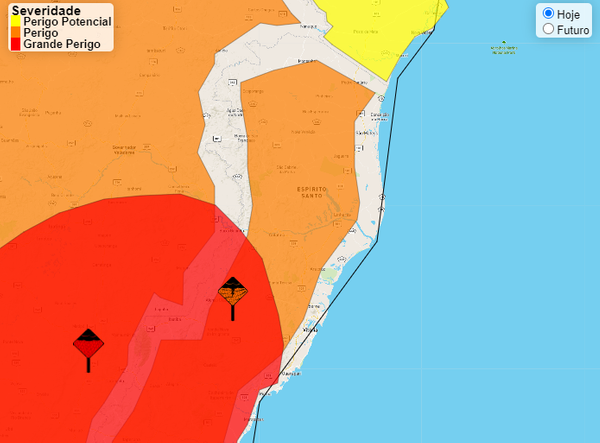 Espírito Santo possui dois alertas de chuvas em vigência durante este final de semana