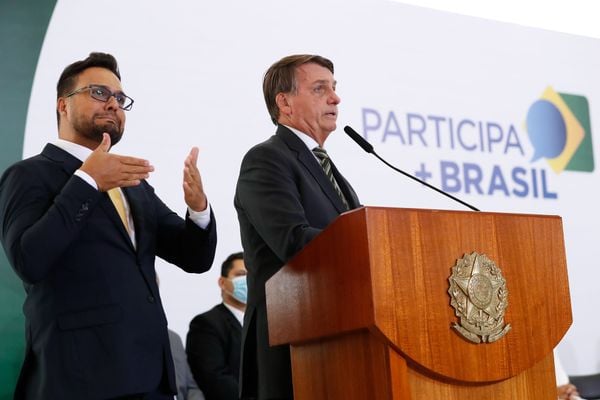 Presidente Jair Bolsonaro discursa na cerimônia de Lançamento da Plataforma Participa + Brasil