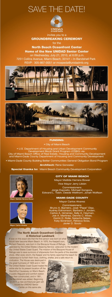 Inauguração do North Beach Senior Center / Unidad of Miami Beach