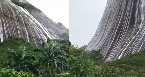chuva forte provoca dezenas de cachoeiras em pedra de Pancas
