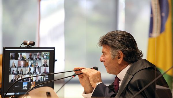 Ministro Luiz Fux preside sessão plenária por videoconferência. Foto: Nelson Jr./SCO/STF (11/02/2021)
