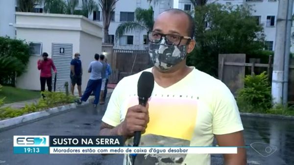 Luiz Cláudio Almeida, o síndico do prédio que está com problemas na caixa d'água em São Diogo, na Serra