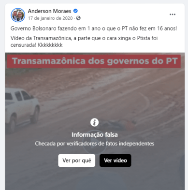 Vídeo engana ao comparar dois trechos diferentes da Transamazônica para elogiar governo Bolsonaro