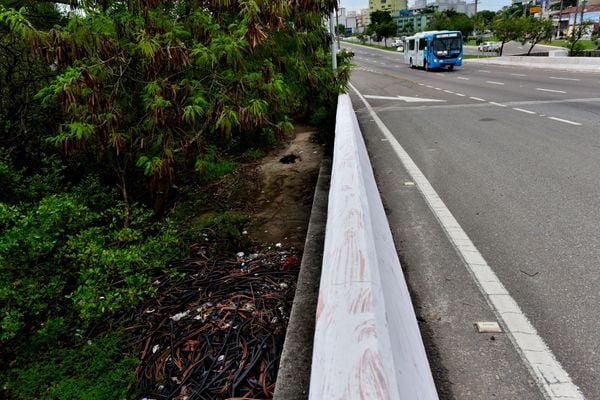 Criminosos usam área debaixo da Ponte da Passagem e manguezal para descartar resíduos oriundos dos furtos de fios de cobre na região da Ufes