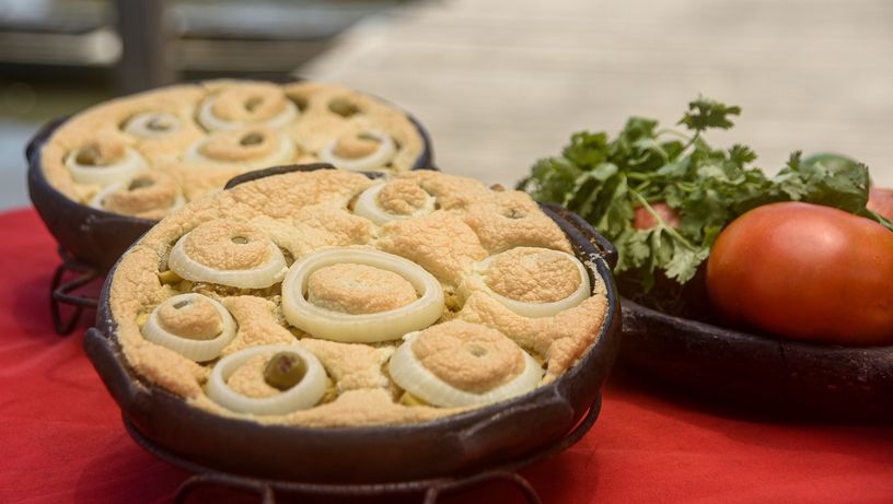 Torta Capixaba produzida por Eliana Santos do restaurante Beco do Siri na Ilha das Caieiras