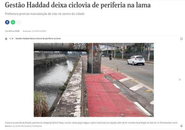 Publicação do jornal Folha de S. Paulo