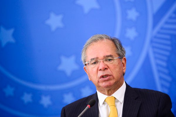 O ministro da Economia, Paulo Guedes, durante pronunciamento sobre preço dos combustíveis e a política de reajustes adotada pela Petrobras