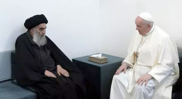 O episódio é simbólico não só porque é a primeira vez que um líder da Igreja Católica visita a nação muçulmana, mas porque um papa e um clérigo xiita sênior nunca tinham se reunido