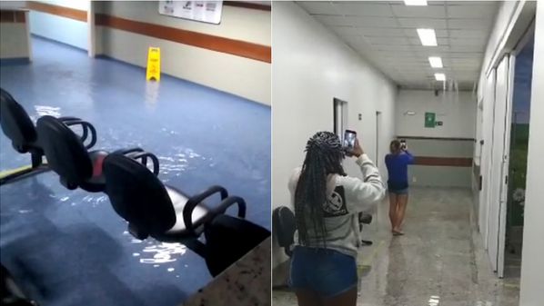A tempestade ocorrida na noite deste domingo (08) também atingiu alguns setores do Hospital Estadual de Urgência e Emergência. Pacientes precisaram ser transferidos para andares superiores