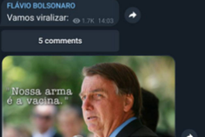 Imagem compartilhada por Flávio Bolsonaro