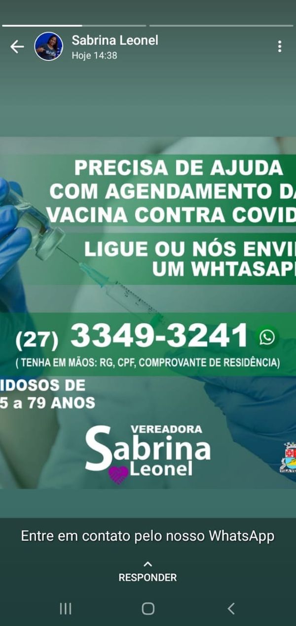 Nas redes sociais, a ajuda aos idosos oferecida pela vereadora
