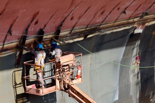 Trabalho em estaleiro, navio, indústria