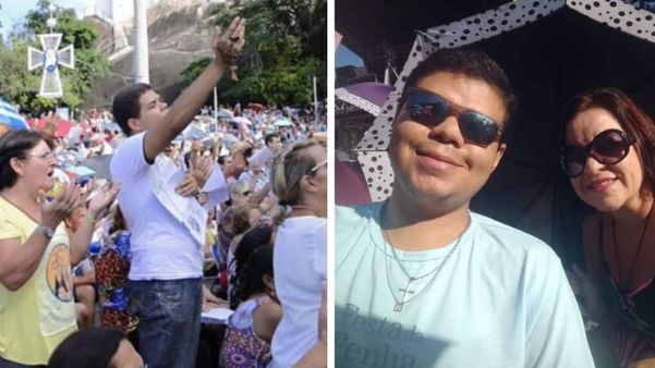 Antonio Daniel, de 24 anos, é fiel atuante. Participa da Festa da Penha com a mãe e se prepara para entrar no seminário.