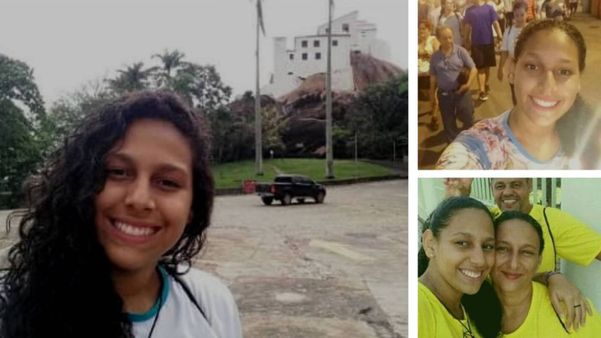 Karynna Ribeiro durante romaria e em visita ao santuário. Segundo a jovem, ela preserva o laço com Nossa Senhora da Penha desde que se entende por gente.