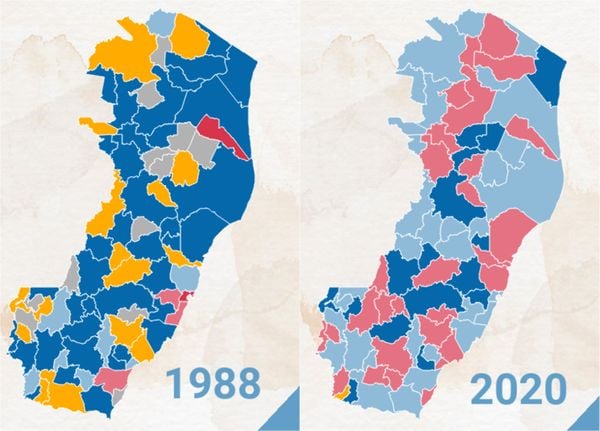 Mapa ideológico mostra como o eleitor de cada cidade do ES se posicionou ao escolher seus prefeitos